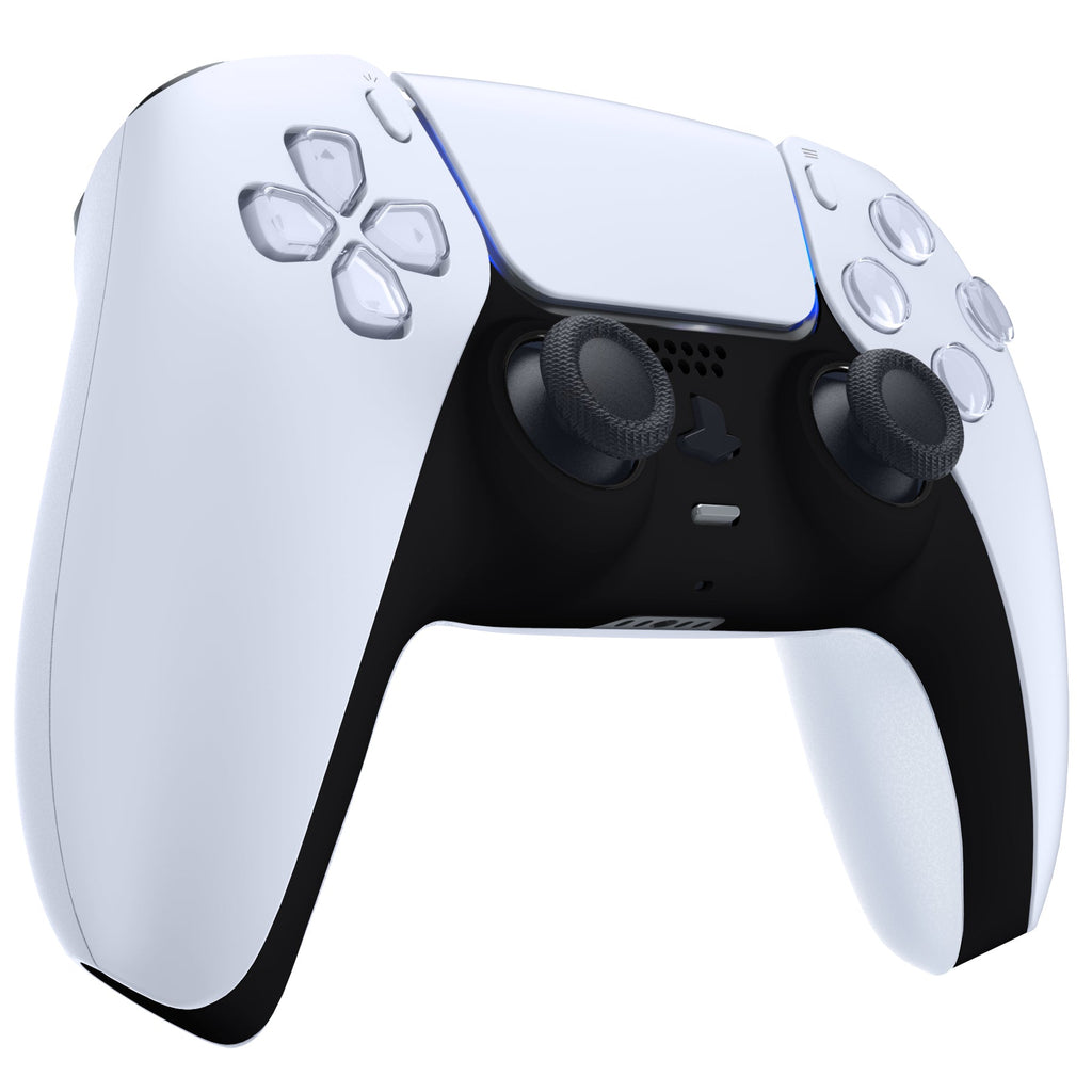 eXtremeRate Replacement Decorative Trim Shell with Accent Rings Compatible with PS5 Controller BDM-010/020/030/040/050 - Black eXtremeRate