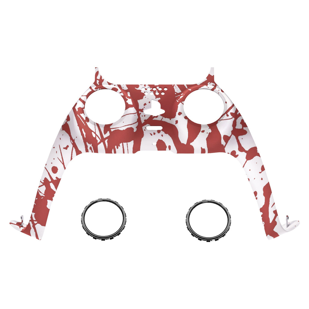 eXtremeRate Replacement Decorative Trim Shell with Accent Rings Compatible with PS5 Controller BDM-010/020/030/040/050 - Blood eXtremeRate