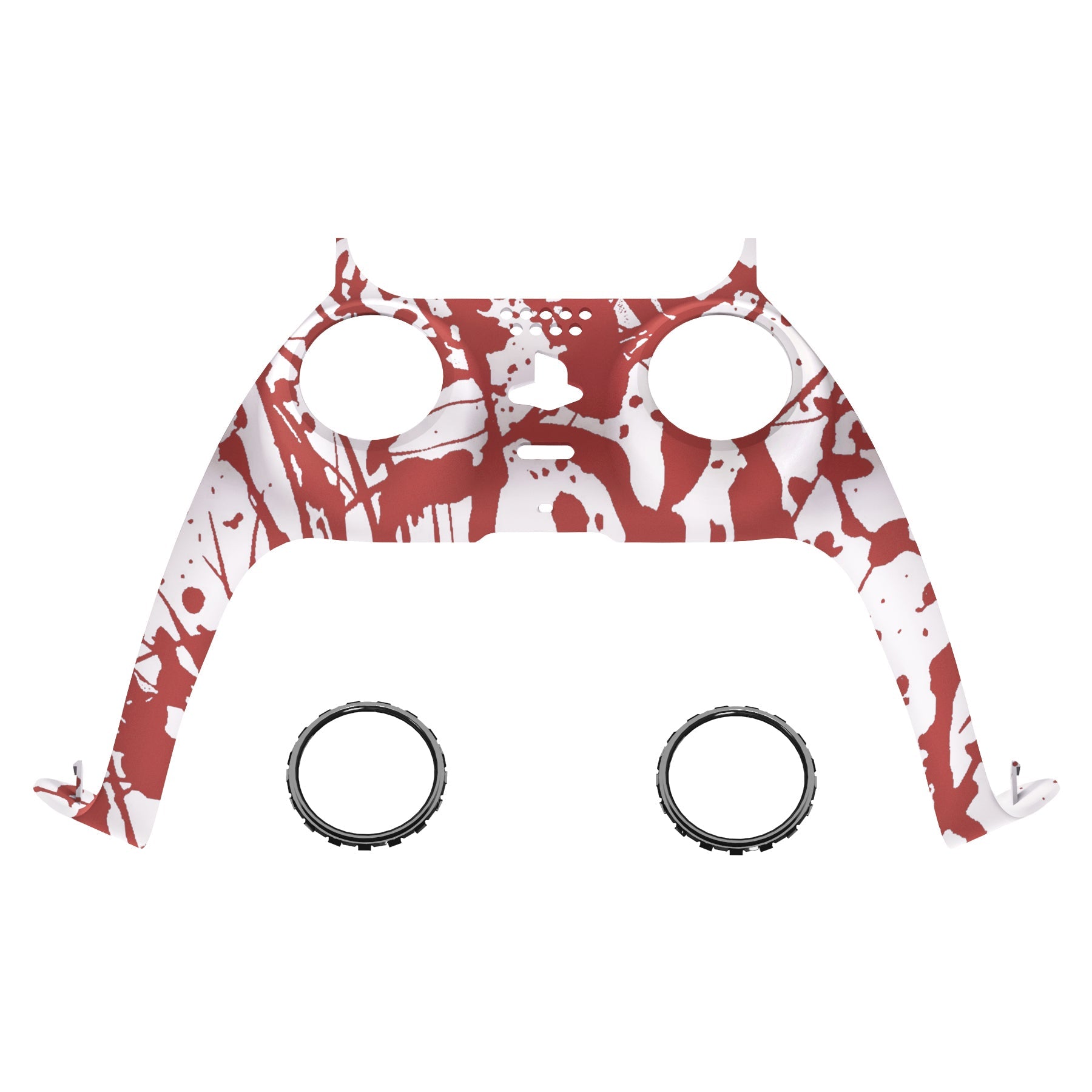 eXtremeRate Replacement Decorative Trim Shell with Accent Rings Compatible with PS5 Controller BDM-010/020/030/040/050 - Blood eXtremeRate