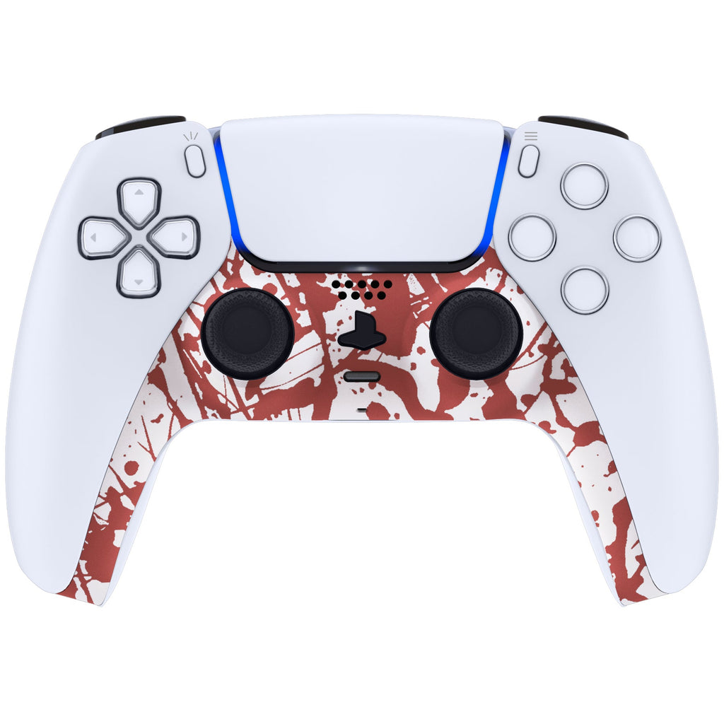 eXtremeRate Replacement Decorative Trim Shell with Accent Rings Compatible with PS5 Controller BDM-010/020/030/040/050 - Blood eXtremeRate