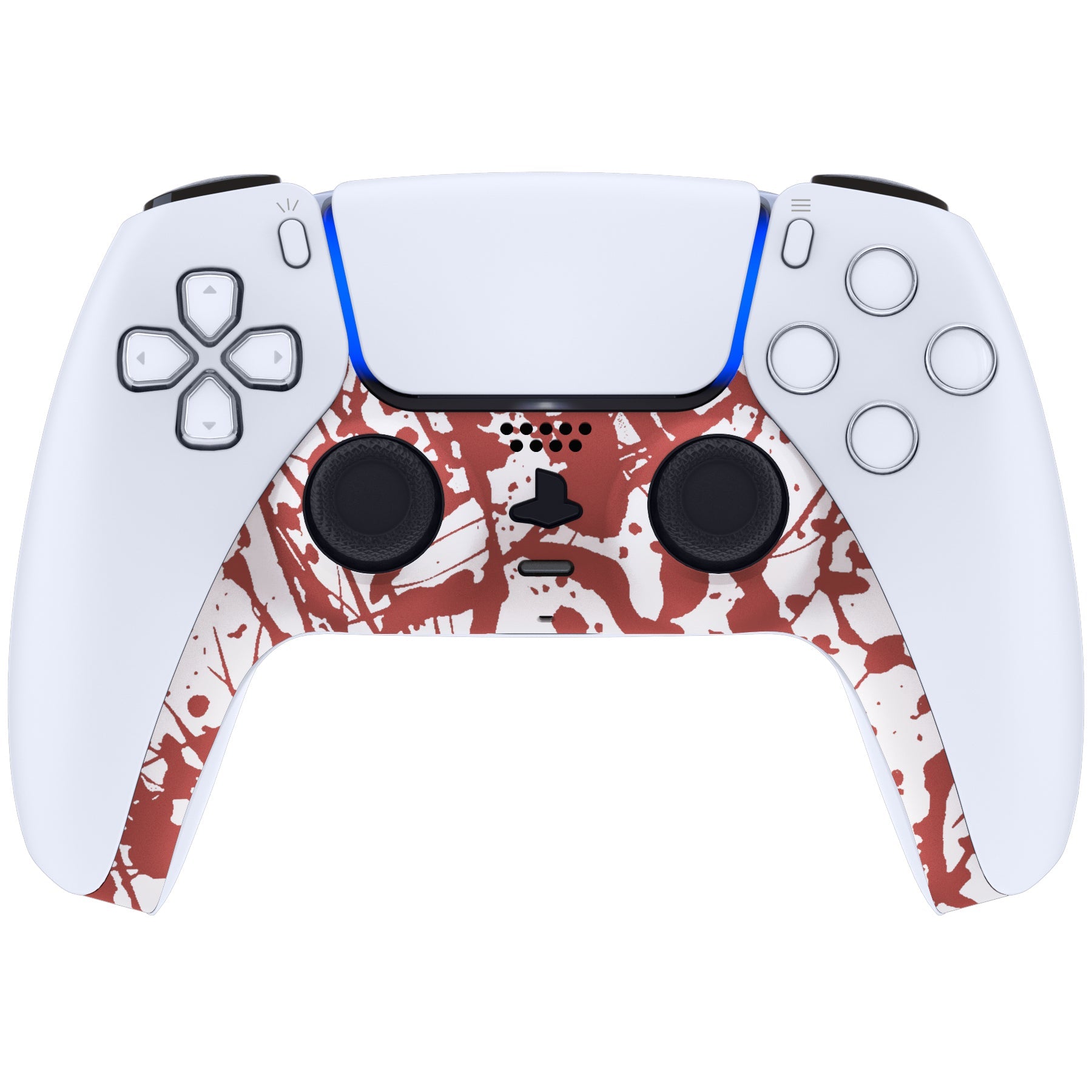 eXtremeRate Replacement Decorative Trim Shell with Accent Rings Compatible with PS5 Controller BDM-010/020/030/040/050 - Blood eXtremeRate