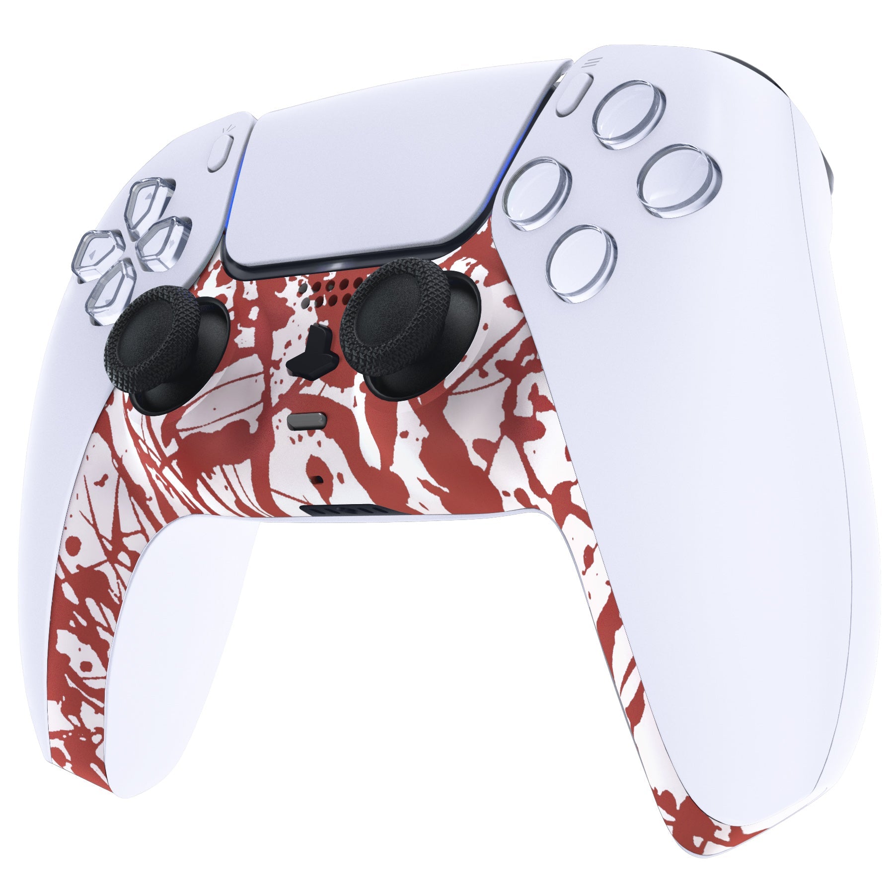eXtremeRate Replacement Decorative Trim Shell with Accent Rings Compatible with PS5 Controller BDM-010/020/030/040/050 - Blood eXtremeRate