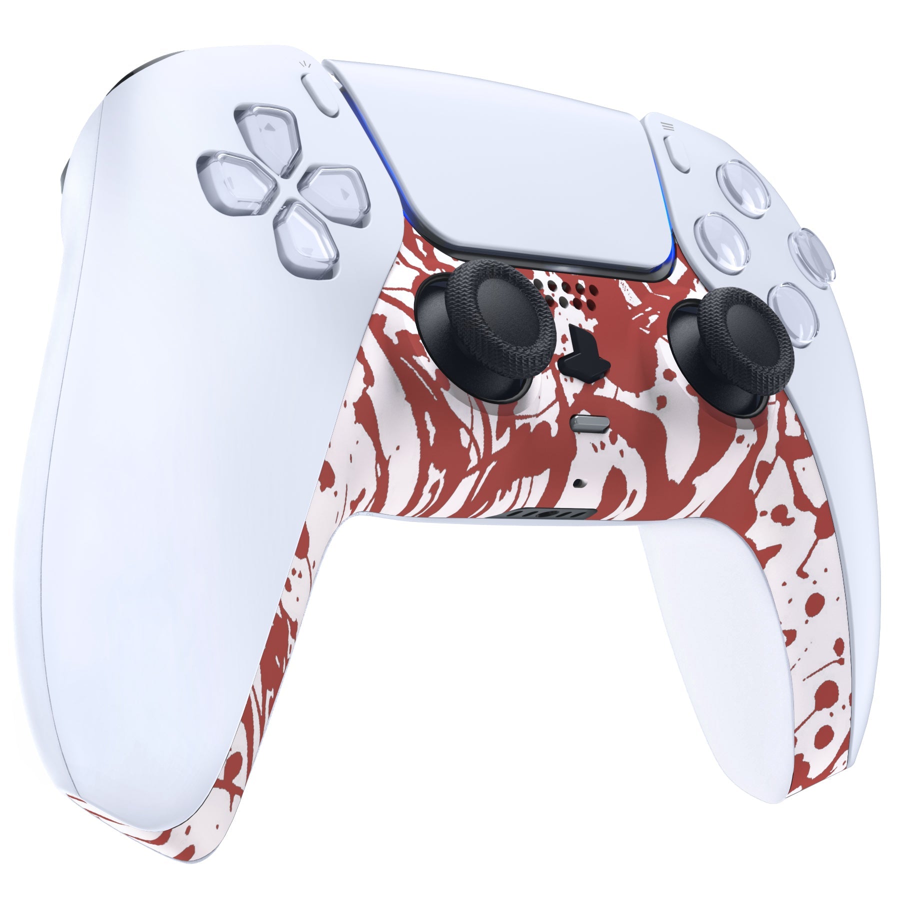 eXtremeRate Replacement Decorative Trim Shell with Accent Rings Compatible with PS5 Controller BDM-010/020/030/040/050 - Blood eXtremeRate