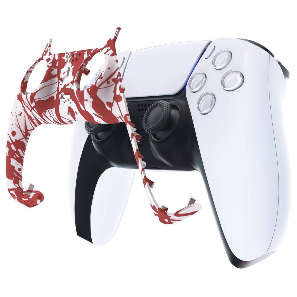 eXtremeRate Replacement Decorative Trim Shell with Accent Rings Compatible with PS5 Controller BDM-010/020/030/040/050 - Blood eXtremeRate