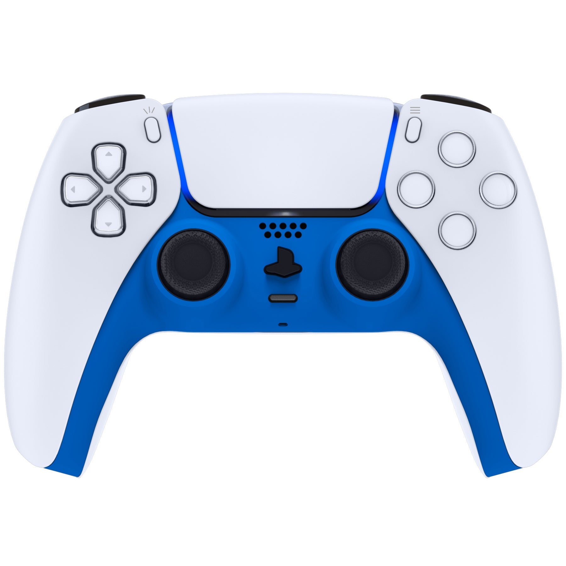 eXtremeRate Replacement Decorative Trim Shell with Accent Rings Compatible with PS5 Controller BDM-010/020/030/040/050 - Blue eXtremeRate