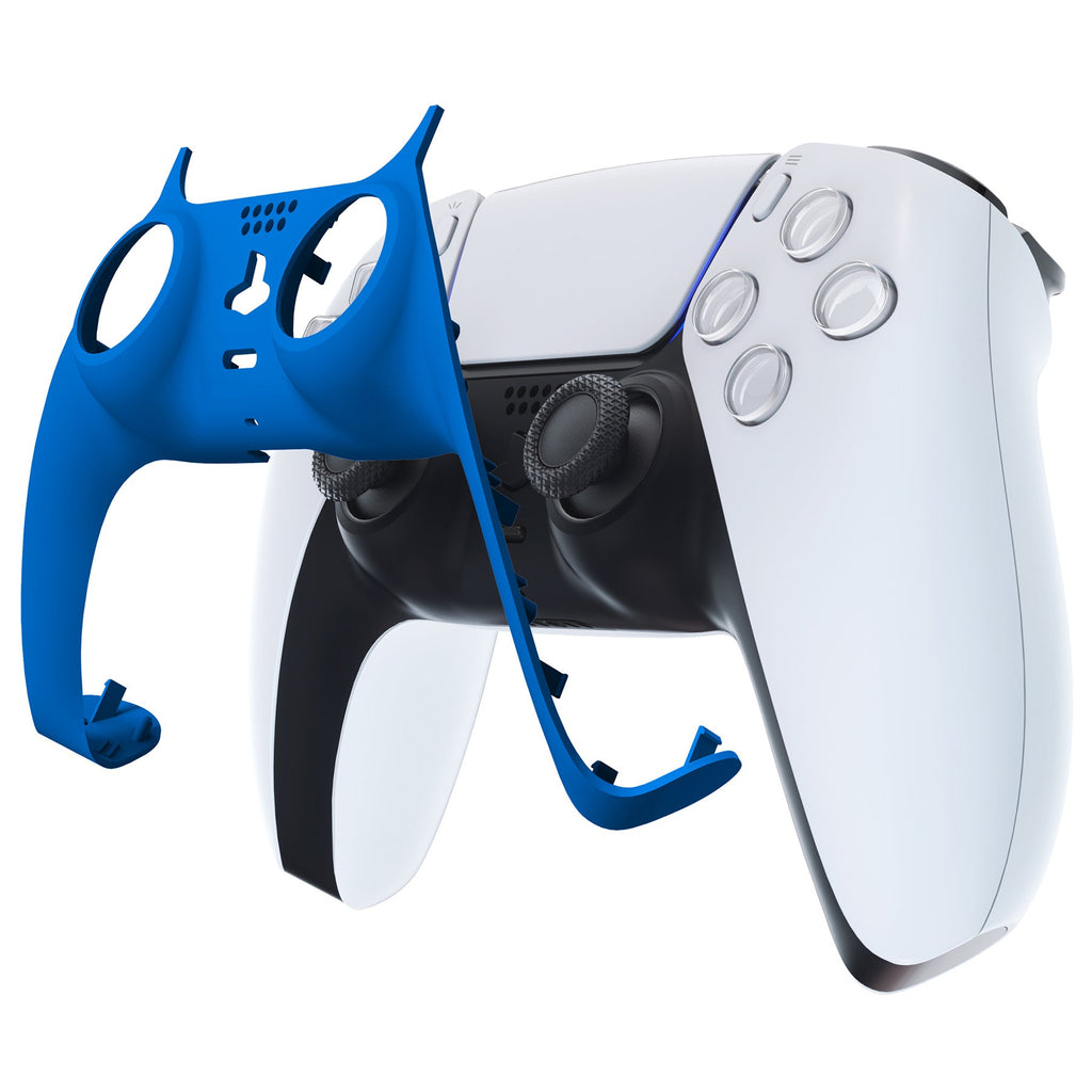 eXtremeRate Replacement Decorative Trim Shell with Accent Rings Compatible with PS5 Controller BDM-010/020/030/040/050 - Blue eXtremeRate