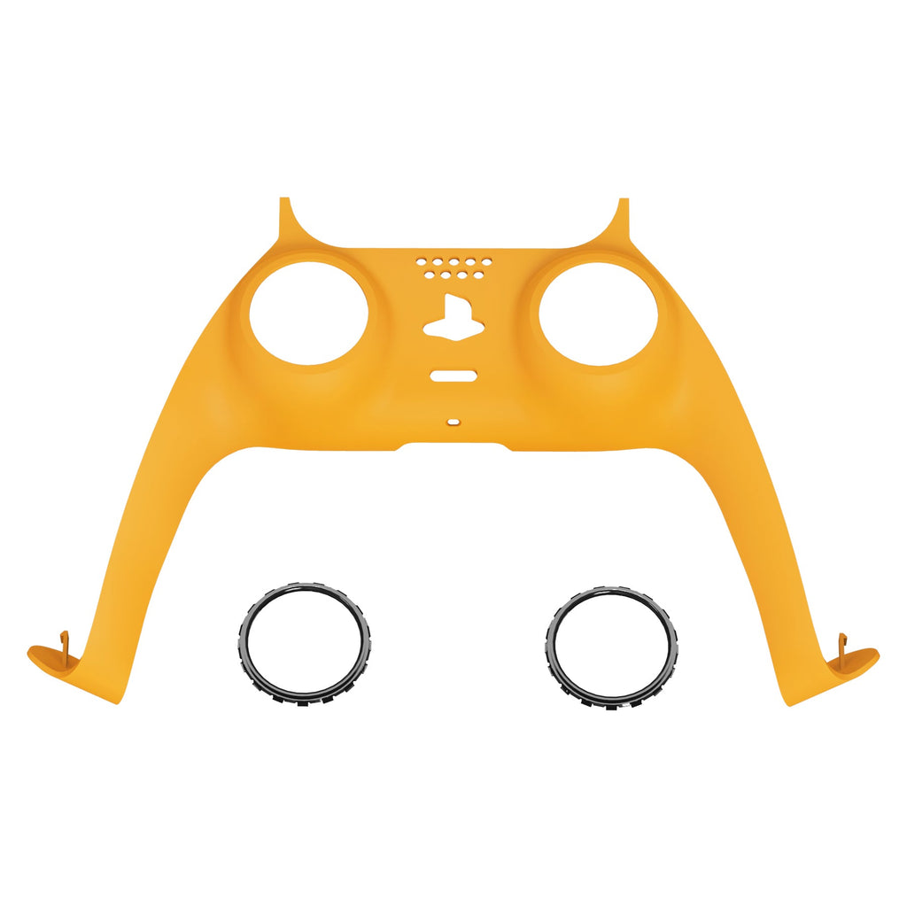 eXtremeRate Replacement Decorative Trim Shell with Accent Rings Compatible with PS5 Controller BDM-010/020/030/040/050 - Caution Yellow eXtremeRate