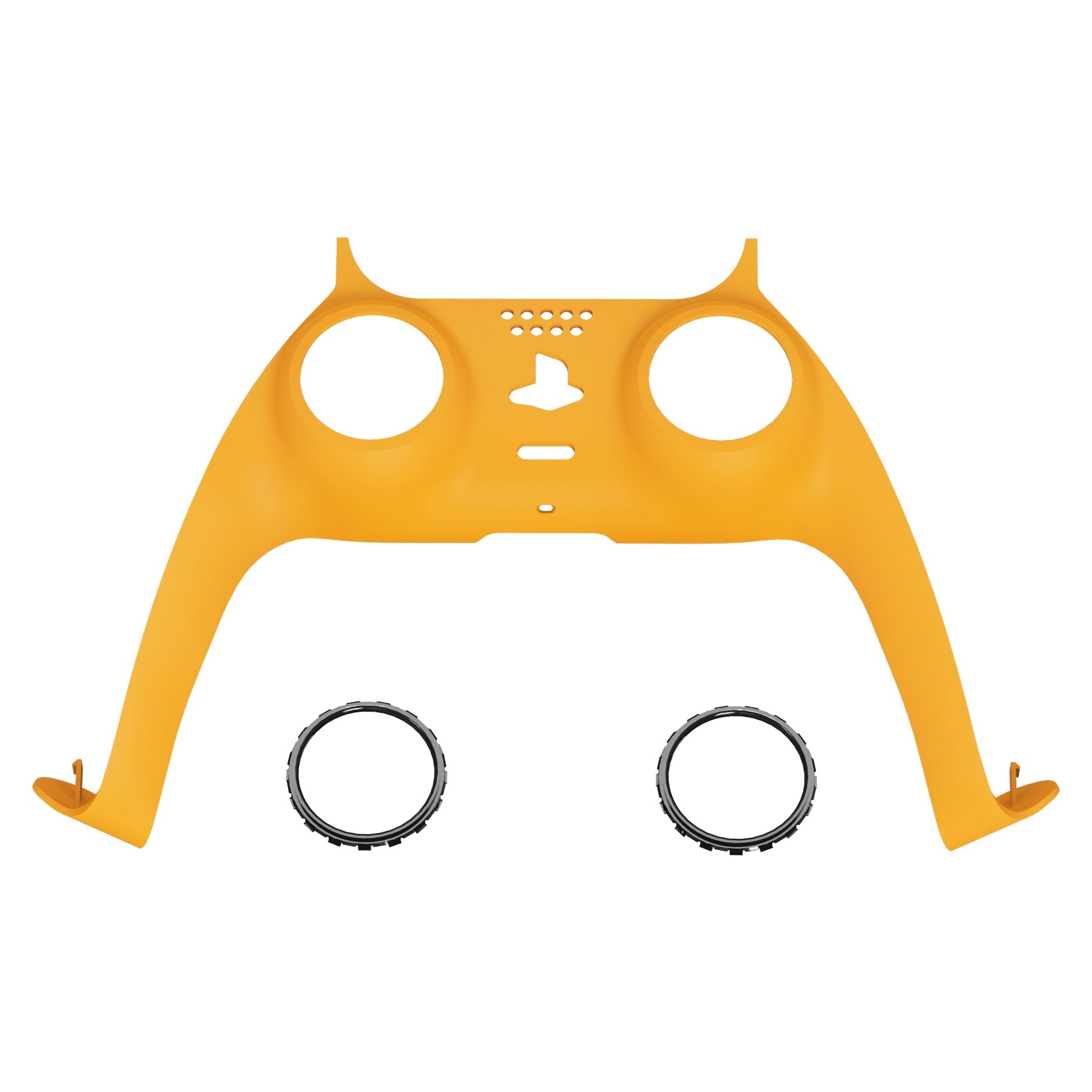 eXtremeRate Replacement Decorative Trim Shell with Accent Rings Compatible with PS5 Controller BDM-010/020/030/040/050 - Caution Yellow eXtremeRate
