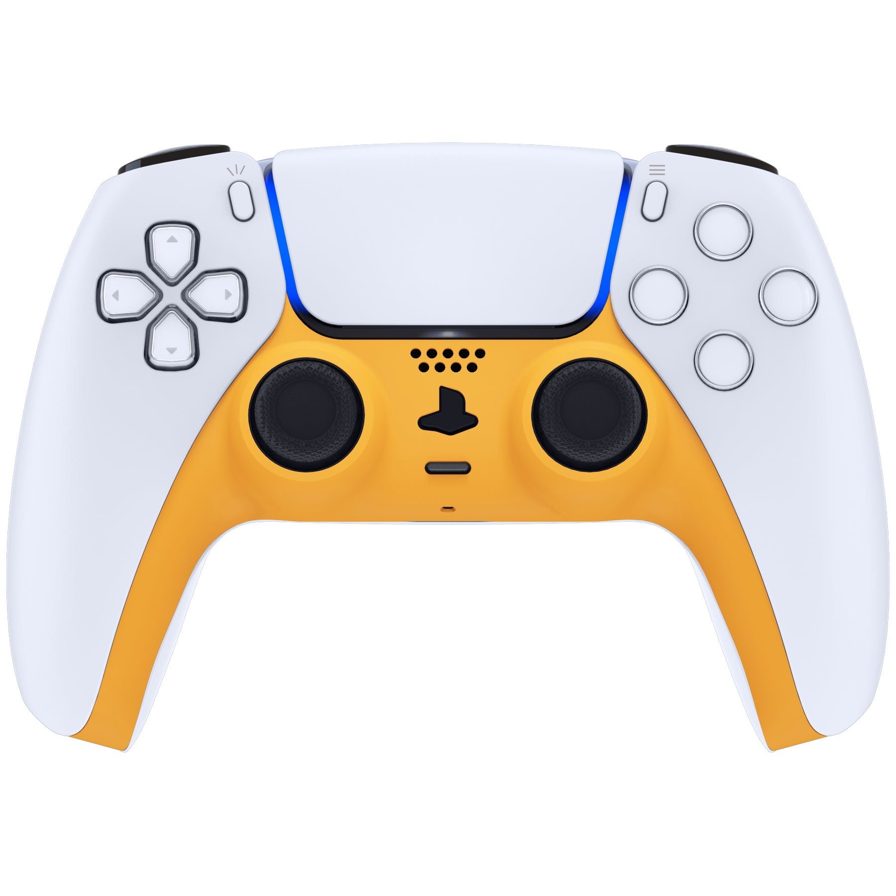 eXtremeRate Replacement Decorative Trim Shell with Accent Rings Compatible with PS5 Controller BDM-010/020/030/040/050 - Caution Yellow eXtremeRate