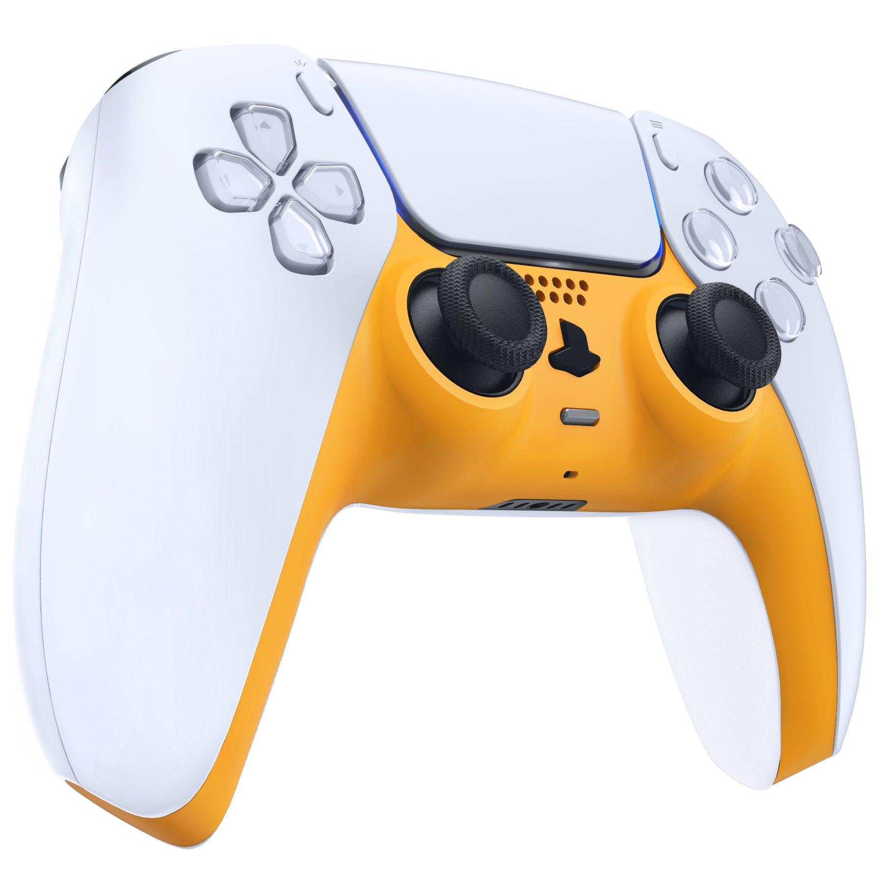 eXtremeRate Replacement Decorative Trim Shell with Accent Rings Compatible with PS5 Controller BDM-010/020/030/040/050 - Caution Yellow eXtremeRate