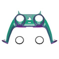eXtremeRate Replacement Decorative Trim Shell with Accent Rings Compatible with PS5 Controller BDM-010/020/030/040/050 - Chameleon Green Purple eXtremeRate