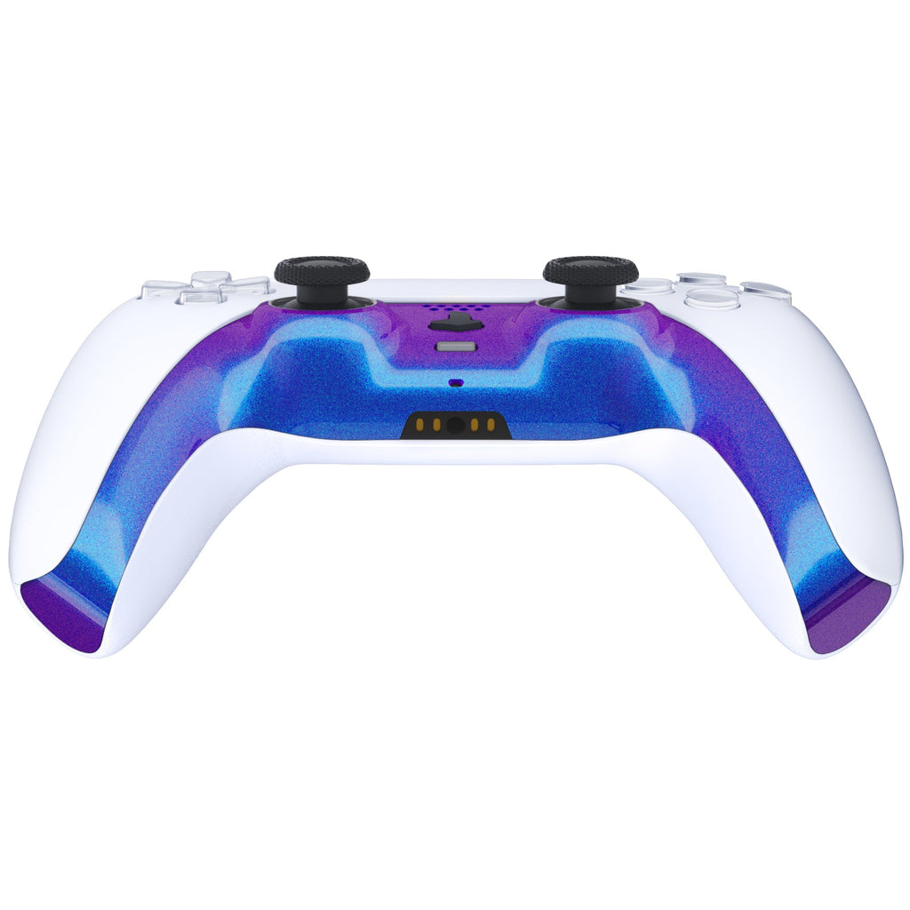 eXtremeRate Replacement Decorative Trim Shell with Accent Rings Compatible with PS5 Controller BDM-010/020/030/040/050 - Chameleon Purple Blue eXtremeRate