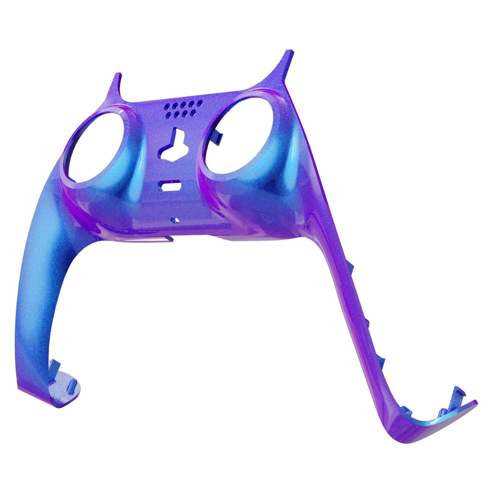 eXtremeRate Replacement Decorative Trim Shell with Accent Rings Compatible with PS5 Controller BDM-010/020/030/040/050 - Chameleon Purple Blue eXtremeRate