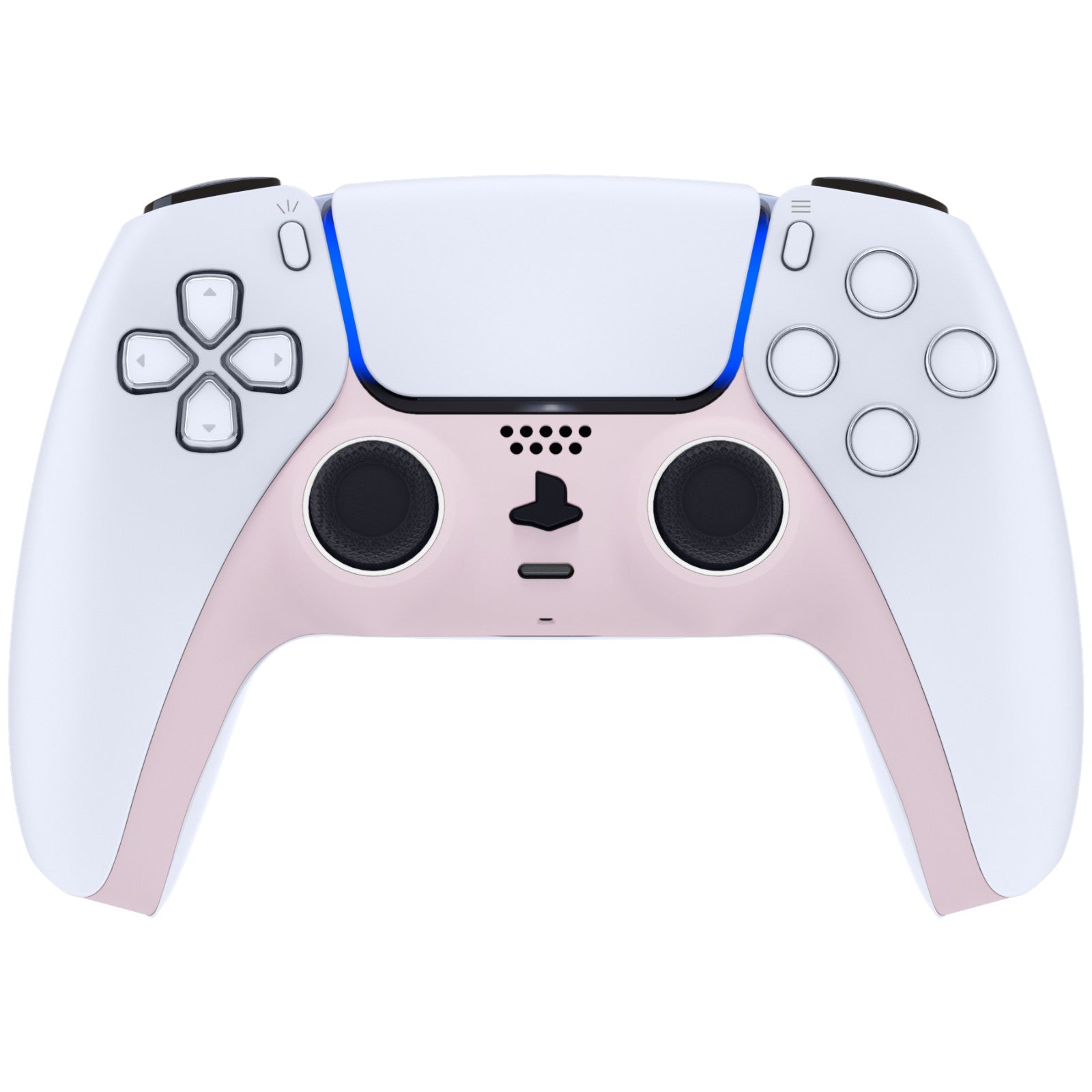 eXtremeRate Replacement Decorative Trim Shell with Accent Rings Compatible with PS5 Controller BDM-010/020/030/040/050 - Cherry Blossoms Pink eXtremeRate