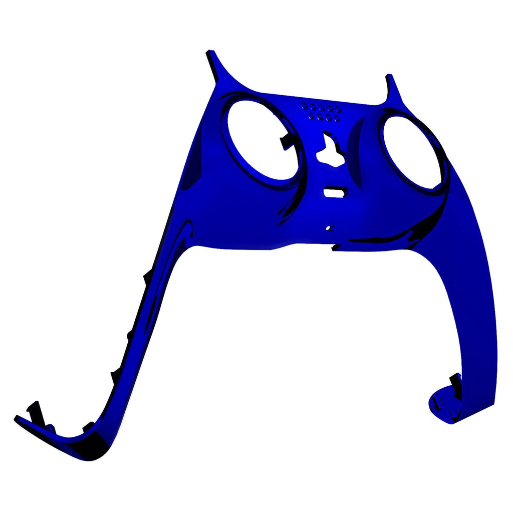 eXtremeRate Replacement Decorative Trim Shell with Accent Rings Compatible with PS5 Controller BDM-010/020/030/040/050 - Chrome Blue Glossy eXtremeRate