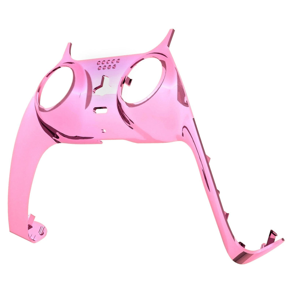 eXtremeRate Replacement Decorative Trim Shell with Accent Rings Compatible with PS5 Controller BDM-010/020/030/040/050 - Chrome Pink Glossy eXtremeRate