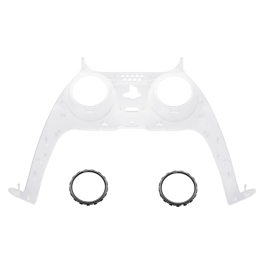 eXtremeRate Replacement Decorative Trim Shell with Accent Rings Compatible with PS5 Controller BDM-010/020/030/040/050 - Clear eXtremeRate