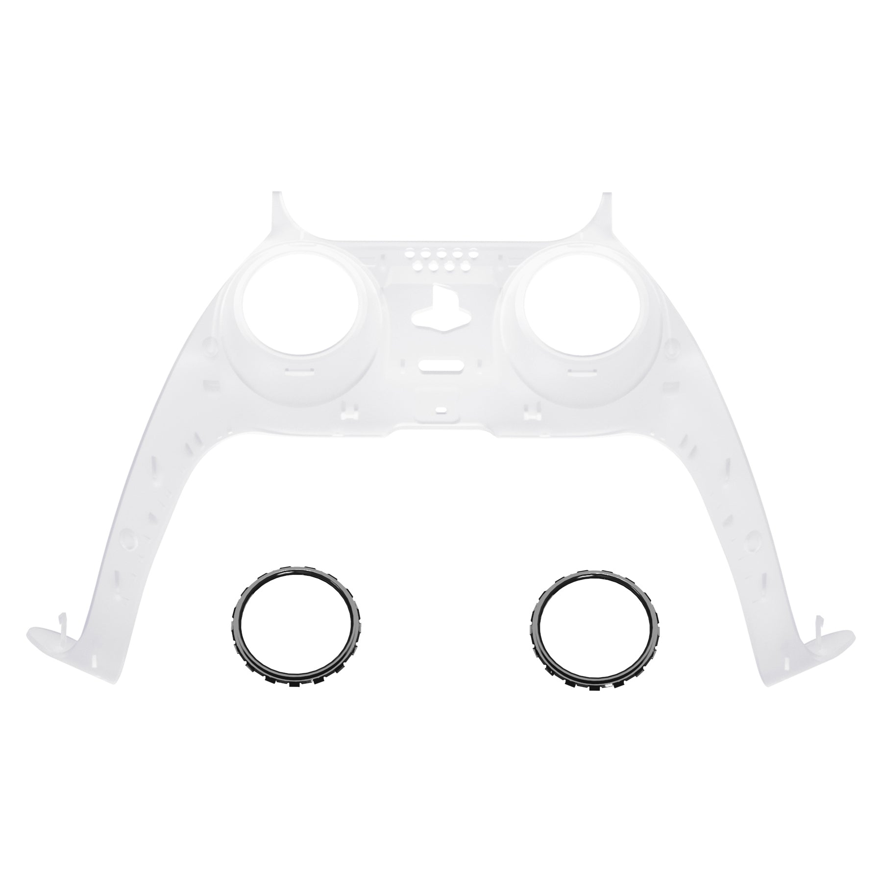 eXtremeRate Replacement Decorative Trim Shell with Accent Rings Compatible with PS5 Controller BDM-010/020/030/040/050 - Clear eXtremeRate