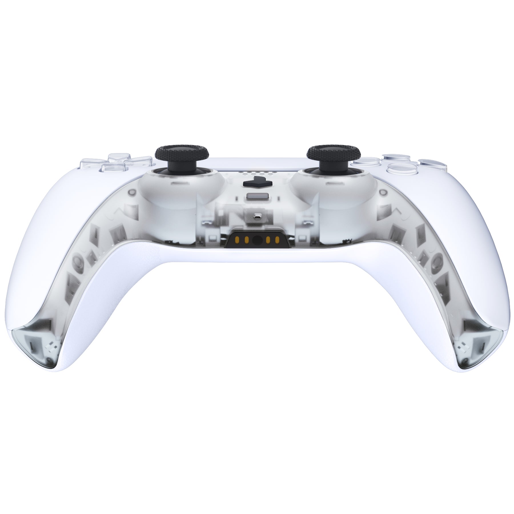 eXtremeRate Replacement Decorative Trim Shell with Accent Rings Compatible with PS5 Controller BDM-010/020/030/040/050 - Clear eXtremeRate