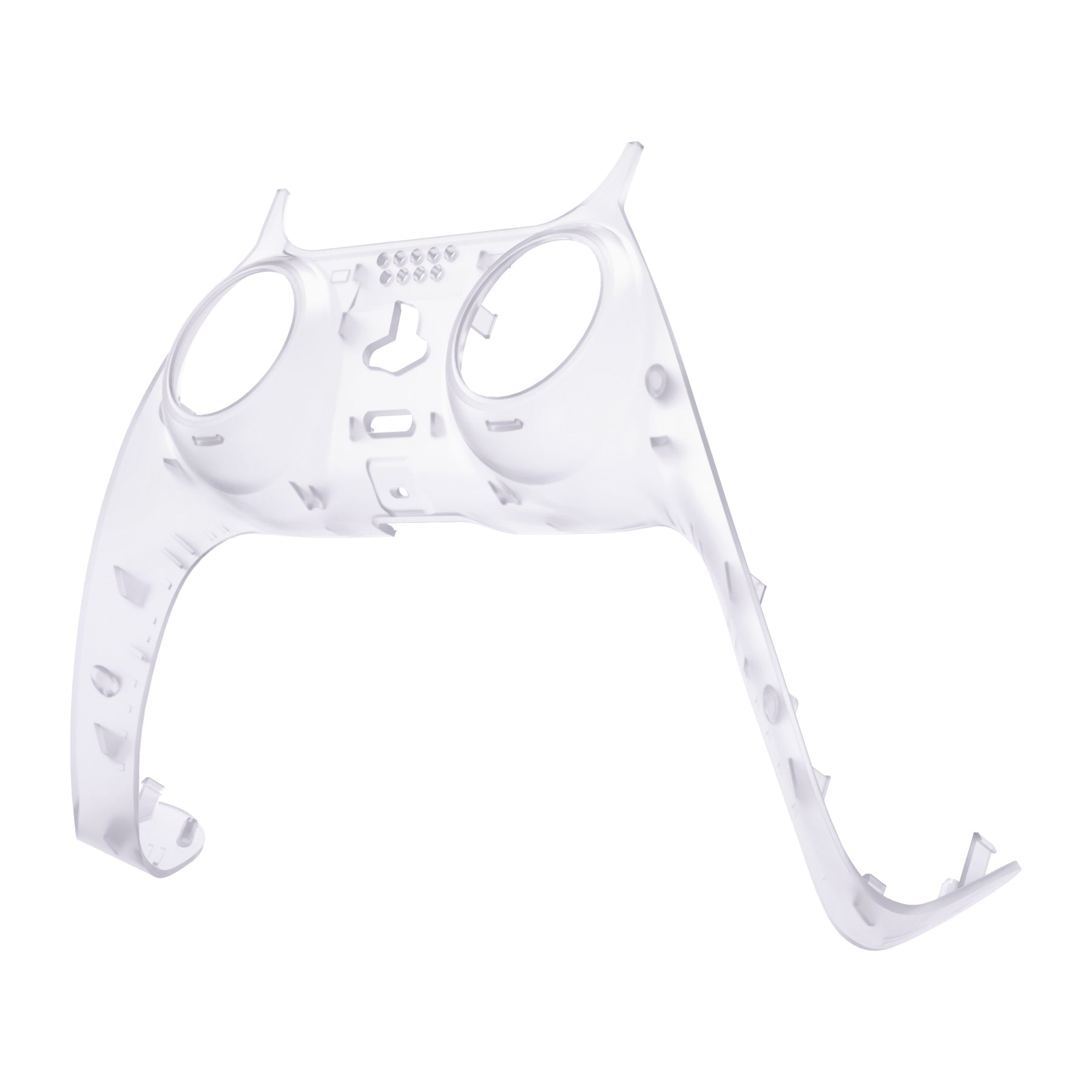 eXtremeRate Replacement Decorative Trim Shell with Accent Rings Compatible with PS5 Controller BDM-010/020/030/040/050 - Clear eXtremeRate