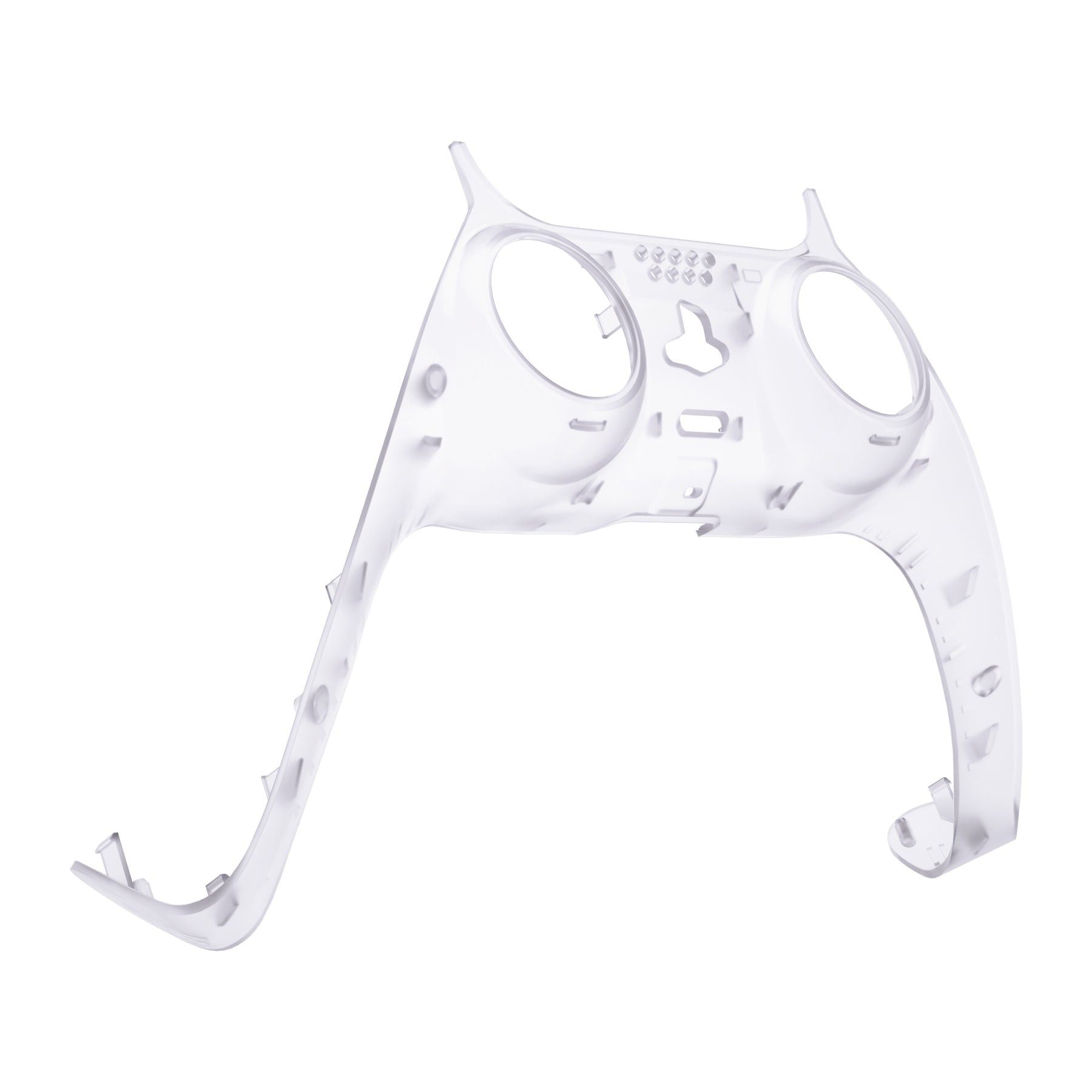 eXtremeRate Replacement Decorative Trim Shell with Accent Rings Compatible with PS5 Controller BDM-010/020/030/040/050 - Clear eXtremeRate