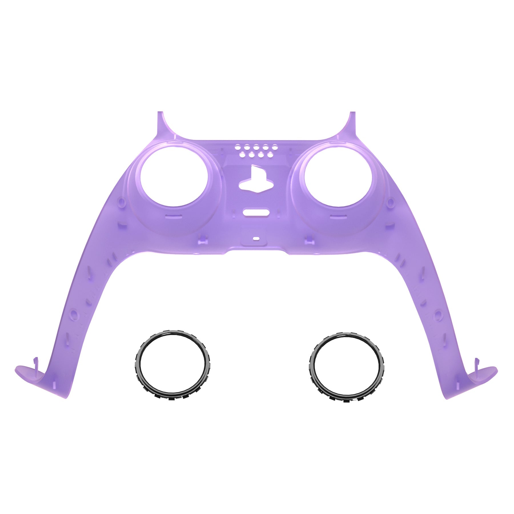 eXtremeRate Replacement Decorative Trim Shell with Accent Rings Compatible with PS5 Controller BDM-010/020/030/040/050 - Clear Atomic Purple eXtremeRate