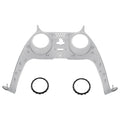 eXtremeRate Replacement Decorative Trim Shell with Accent Rings Compatible with PS5 Controller BDM-010/020/030/040/050 - Clear Black eXtremeRate