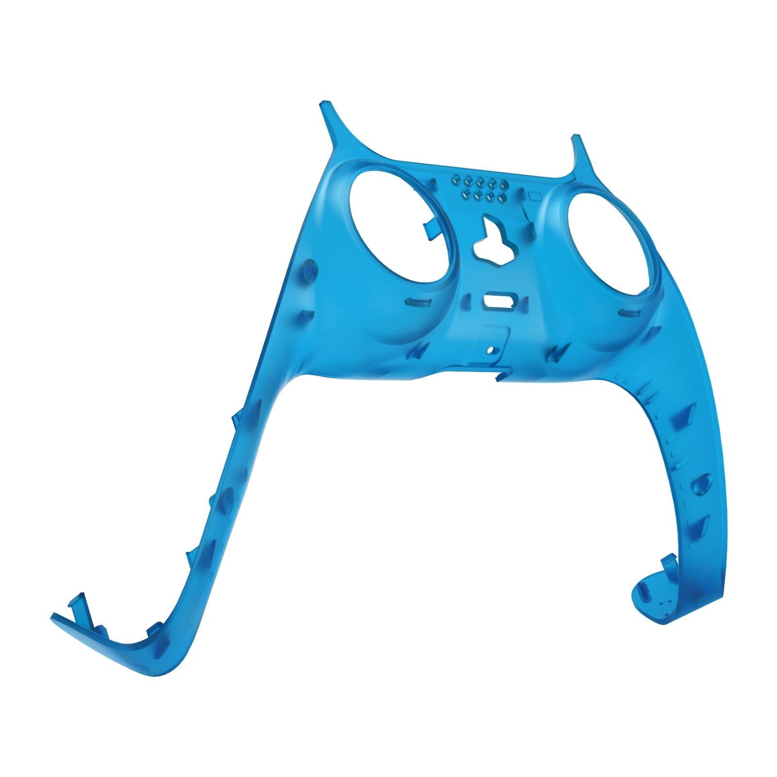 eXtremeRate Replacement Decorative Trim Shell with Accent Rings Compatible with PS5 Controller BDM-010/020/030/040/050 - Clear Blue eXtremeRate