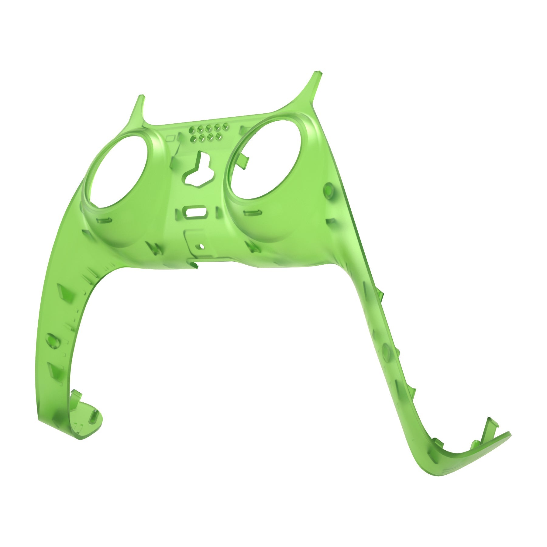 eXtremeRate Replacement Decorative Trim Shell with Accent Rings Compatible with PS5 Controller BDM-010/020/030/040/050 - Clear Green eXtremeRate