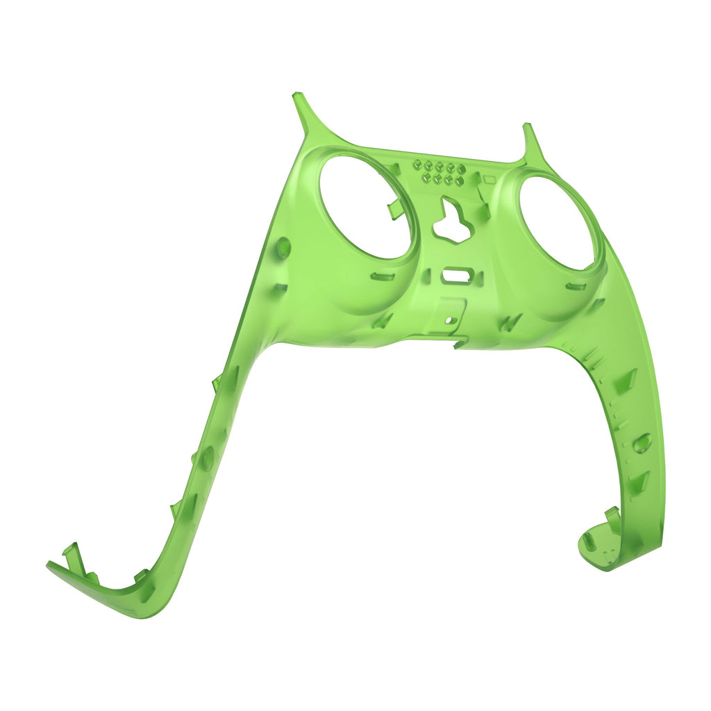 eXtremeRate Replacement Decorative Trim Shell with Accent Rings Compatible with PS5 Controller BDM-010/020/030/040/050 - Clear Green eXtremeRate