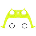eXtremeRate Replacement Decorative Trim Shell with Accent Rings Compatible with PS5 Controller BDM-010/020/030/040/050 - Clear Lime Green eXtremeRate