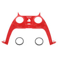 eXtremeRate Replacement Decorative Trim Shell with Accent Rings Compatible with PS5 Controller BDM-010/020/030/040/050 - Clear Red eXtremeRate