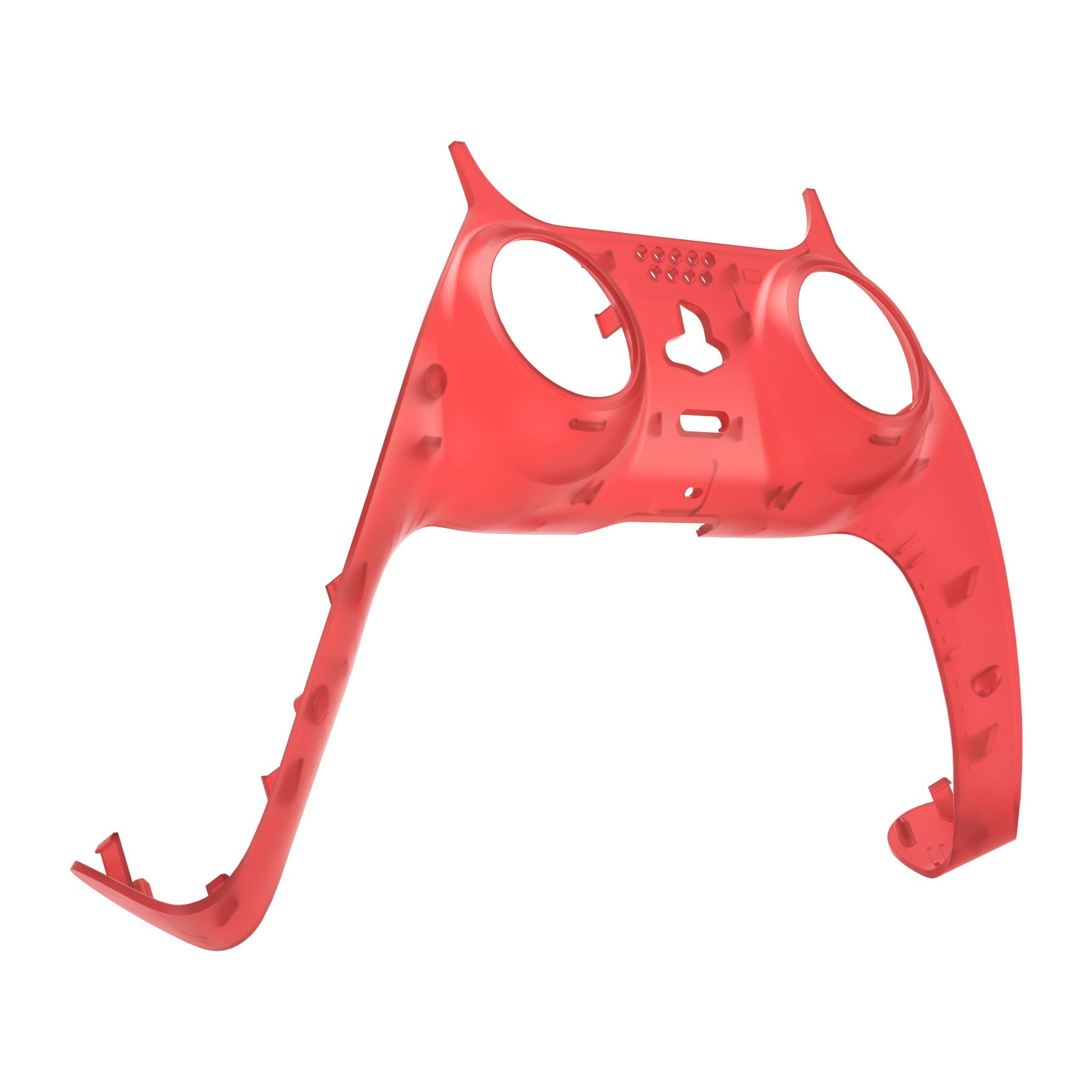 eXtremeRate Replacement Decorative Trim Shell with Accent Rings Compatible with PS5 Controller BDM-010/020/030/040/050 - Clear Red eXtremeRate