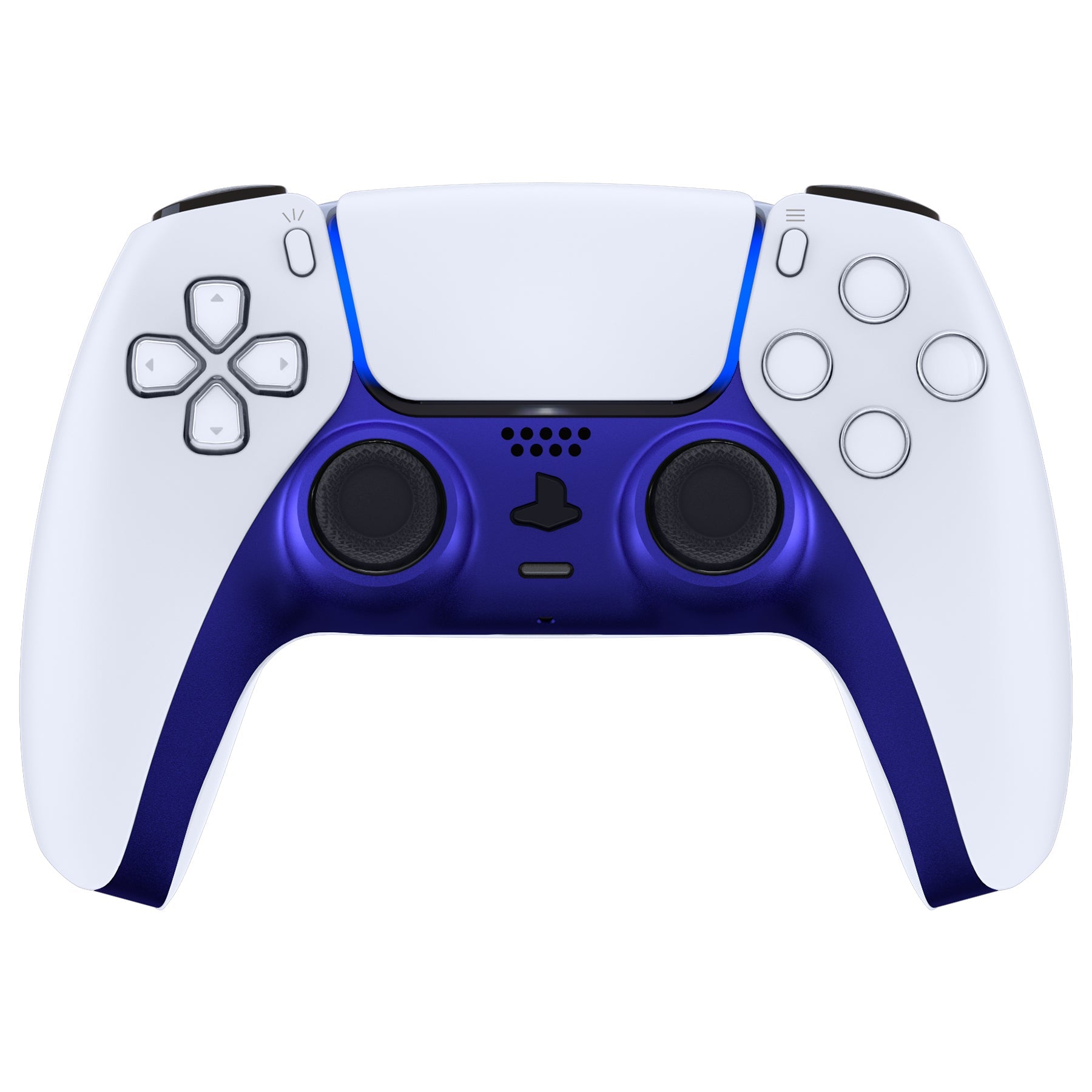 eXtremeRate Replacement Decorative Trim Shell with Accent Rings Compatible with PS5 Controller BDM-010/020/030/040/050 - Cobalt Blue eXtremeRate
