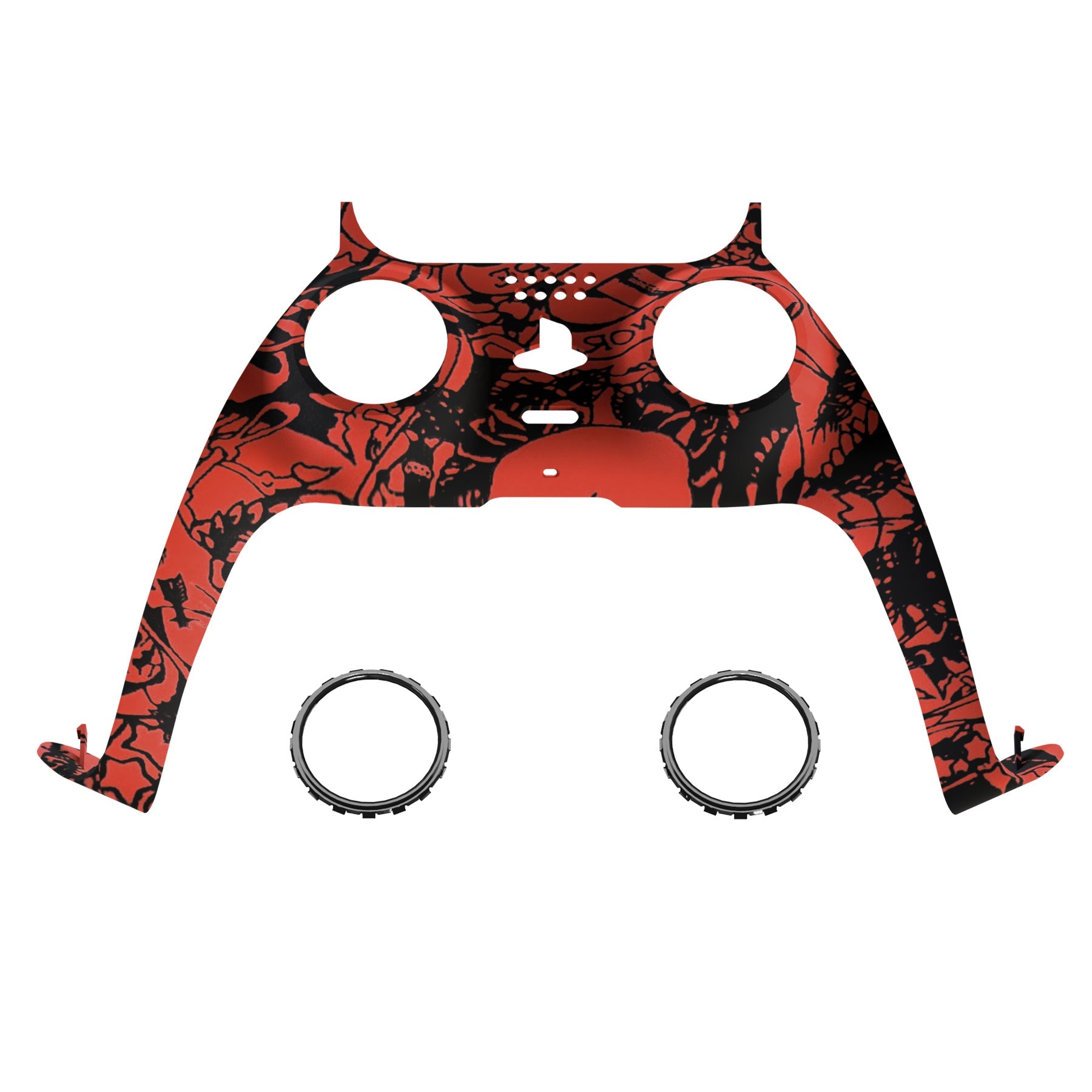 eXtremeRate Replacement Decorative Trim Shell with Accent Rings Compatible with PS5 Controller BDM-010/020/030/040/050 - Demons and Monsters eXtremeRate