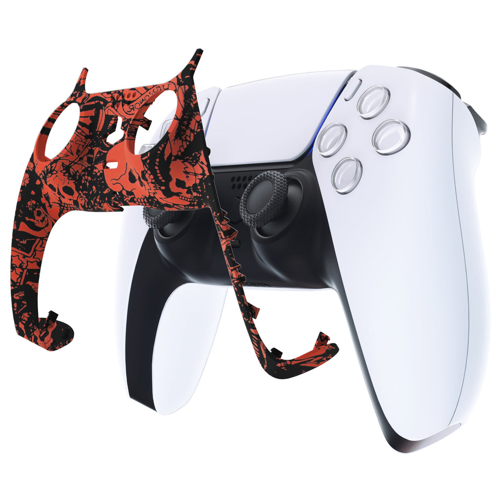 eXtremeRate Replacement Decorative Trim Shell with Accent Rings Compatible with PS5 Controller BDM-010/020/030/040/050 - Demons and Monsters eXtremeRate