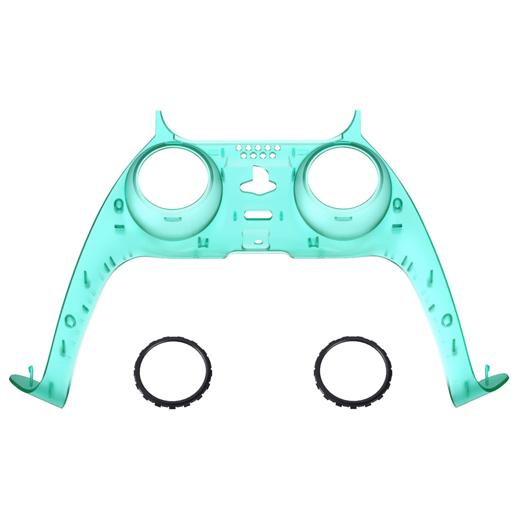 eXtremeRate Replacement Decorative Trim Shell with Accent Rings Compatible with PS5 Controller BDM-010/020/030/040/050 - Emerald Green eXtremeRate