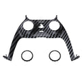 eXtremeRate Replacement Decorative Trim Shell with Accent Rings Compatible with PS5 Controller BDM-010/020/030/040/050 - Graphite Carbon Fiber eXtremeRate