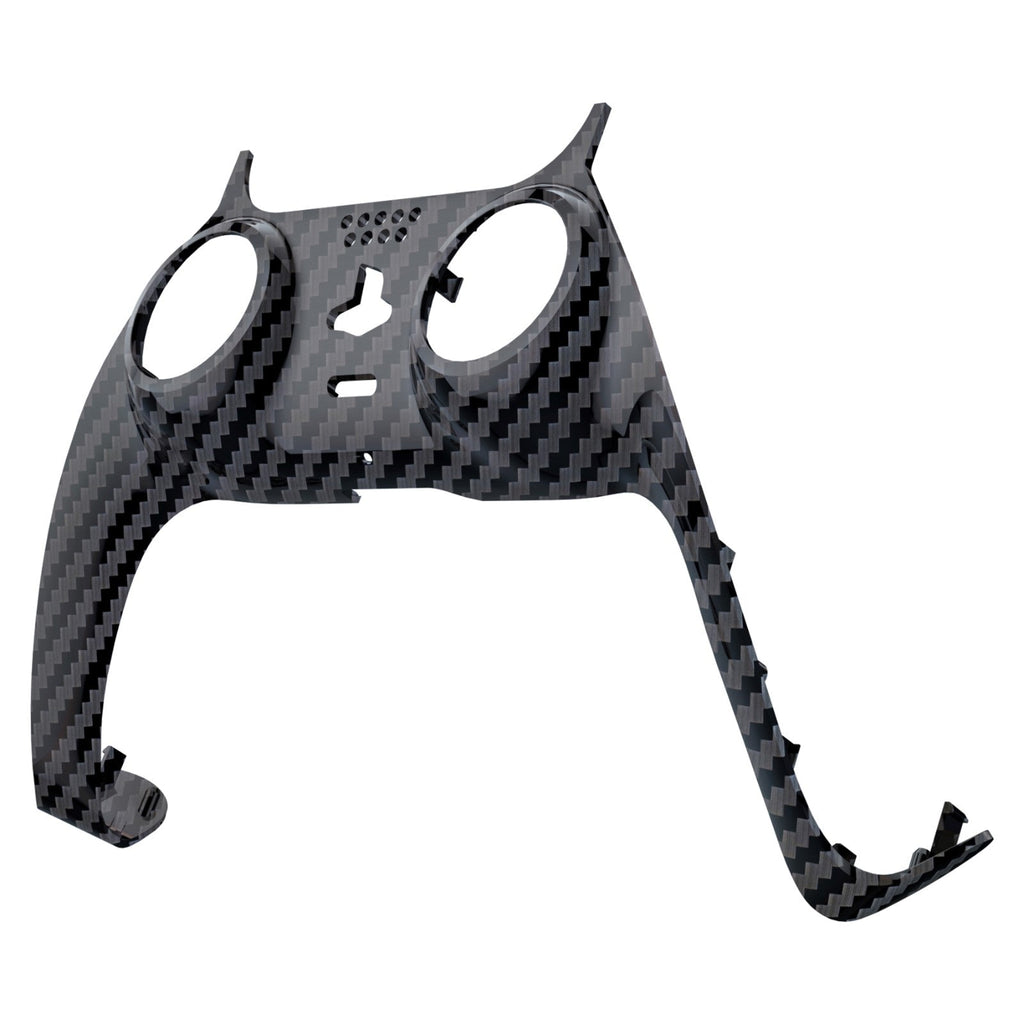 eXtremeRate Replacement Decorative Trim Shell with Accent Rings Compatible with PS5 Controller BDM-010/020/030/040/050 - Graphite Carbon Fiber eXtremeRate