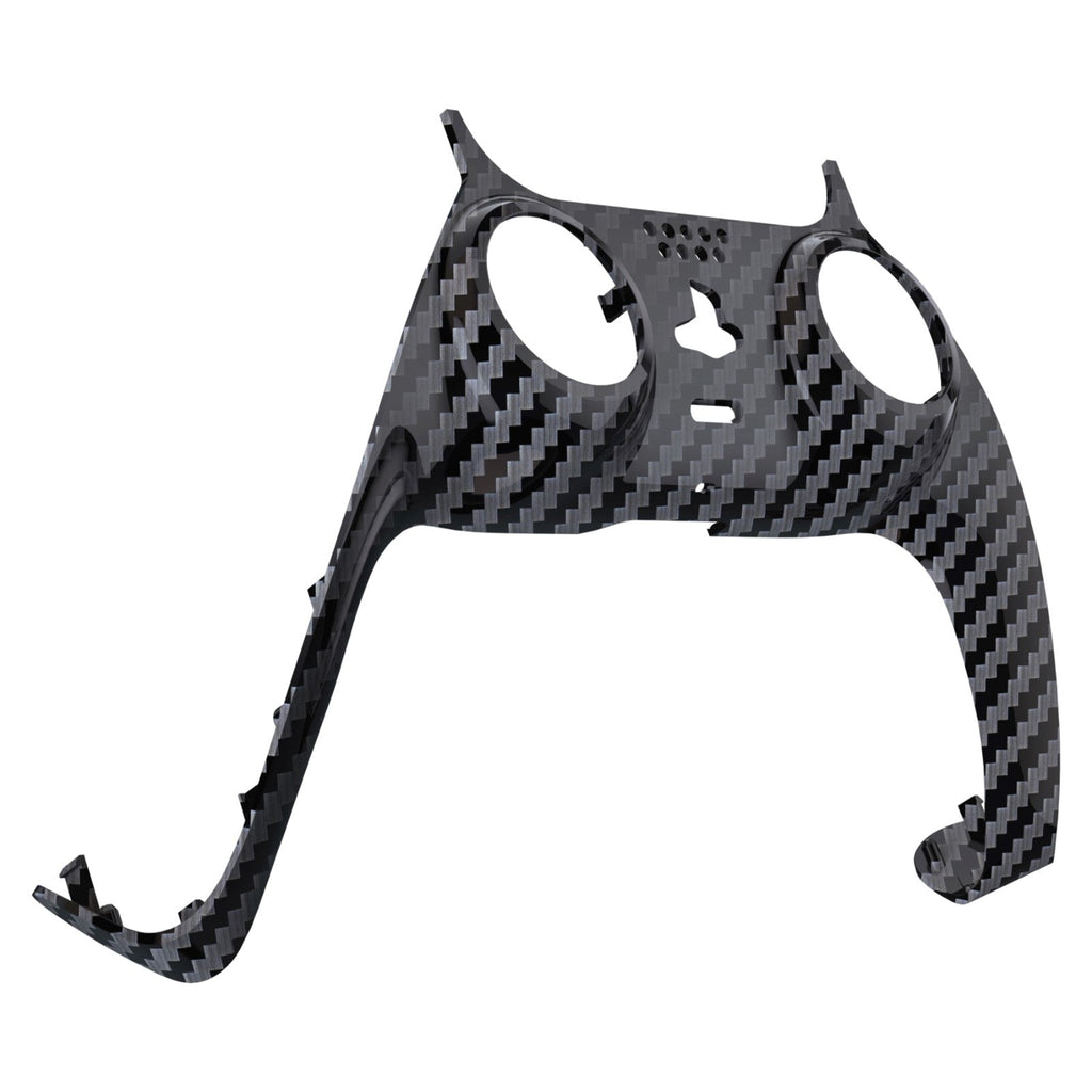 eXtremeRate Replacement Decorative Trim Shell with Accent Rings Compatible with PS5 Controller BDM-010/020/030/040/050 - Graphite Carbon Fiber eXtremeRate
