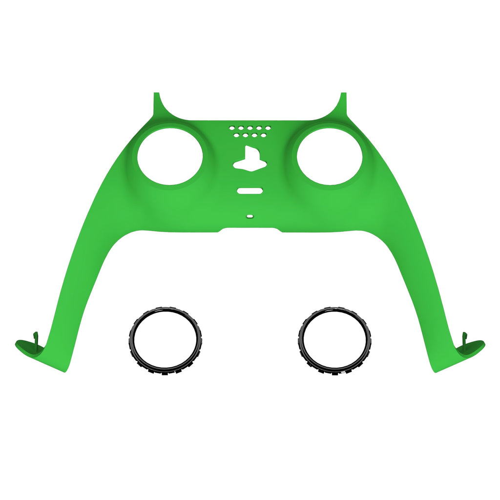 eXtremeRate Replacement Decorative Trim Shell with Accent Rings Compatible with PS5 Controller BDM-010/020/030/040/050 - Green eXtremeRate