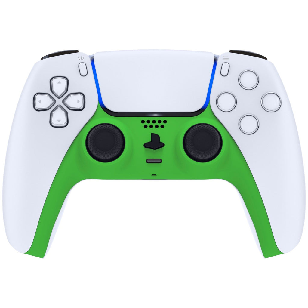 eXtremeRate Replacement Decorative Trim Shell with Accent Rings Compatible with PS5 Controller BDM-010/020/030/040/050 - Green eXtremeRate