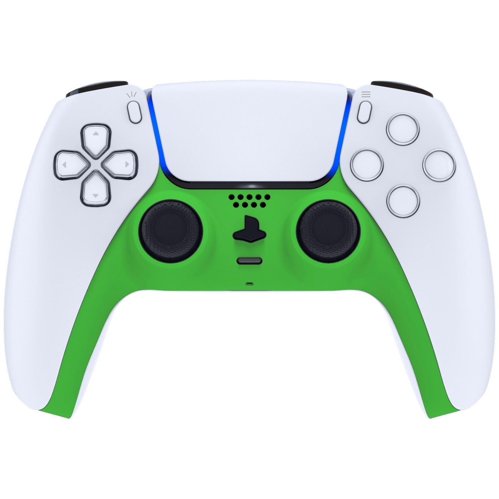 eXtremeRate Replacement Decorative Trim Shell with Accent Rings Compatible with PS5 Controller BDM-010/020/030/040/050 - Green eXtremeRate