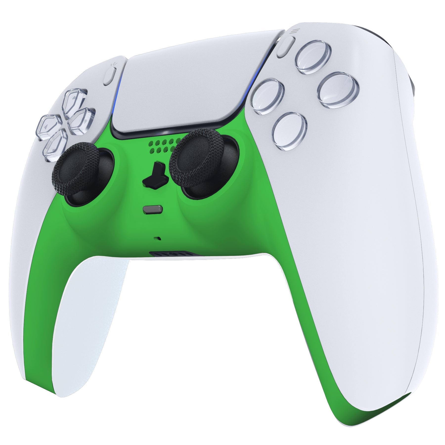 eXtremeRate Replacement Decorative Trim Shell with Accent Rings Compatible with PS5 Controller BDM-010/020/030/040/050 - Green eXtremeRate