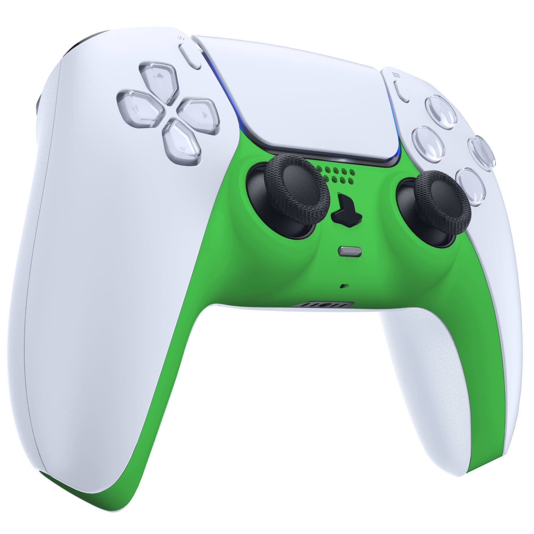 eXtremeRate Replacement Decorative Trim Shell with Accent Rings Compatible with PS5 Controller BDM-010/020/030/040/050 - Green eXtremeRate