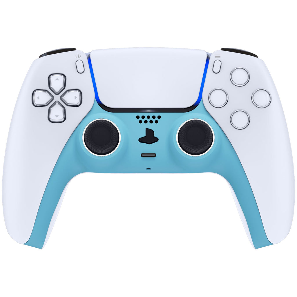 eXtremeRate Replacement Decorative Trim Shell with Accent Rings Compatible with PS5 Controller BDM-010/020/030/040/050 - Heaven Blue eXtremeRate