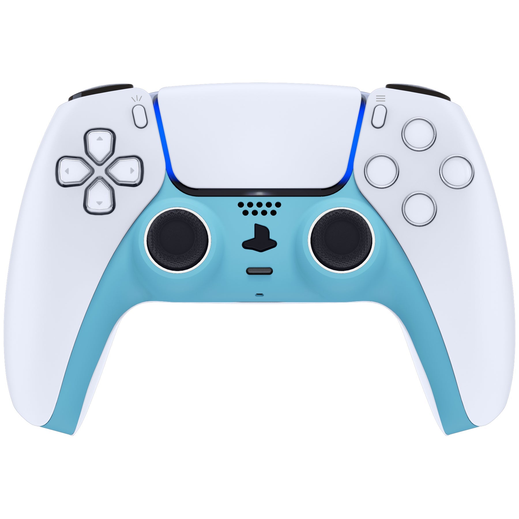 eXtremeRate Replacement Decorative Trim Shell with Accent Rings Compatible with PS5 Controller BDM-010/020/030/040/050 - Heaven Blue eXtremeRate