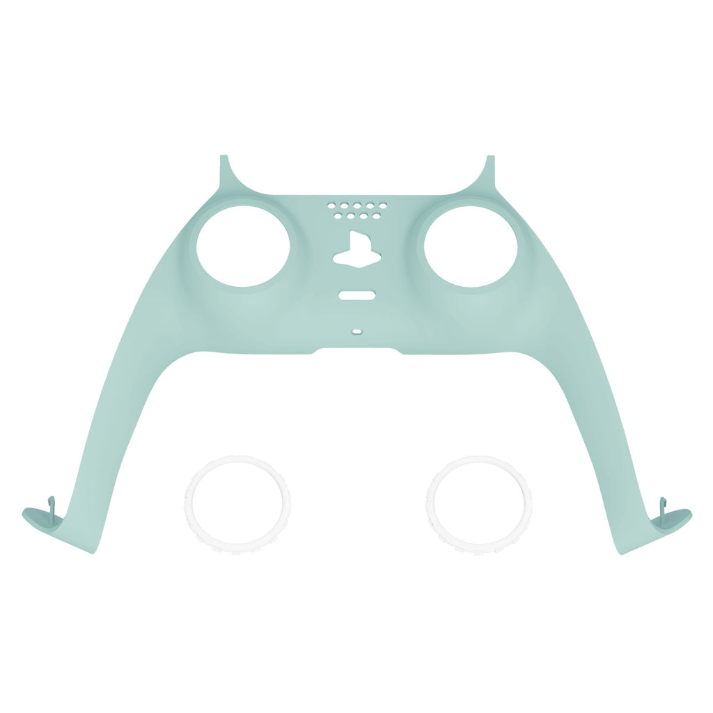 eXtremeRate Replacement Decorative Trim Shell with Accent Rings Compatible with PS5 Controller BDM-010/020/030/040/050 - Light Cyan eXtremeRate