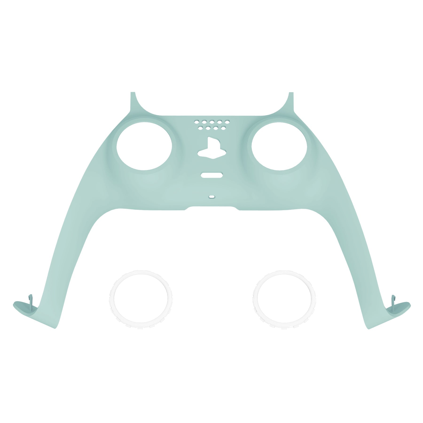 eXtremeRate Replacement Decorative Trim Shell with Accent Rings Compatible with PS5 Controller BDM-010/020/030/040/050 - Light Cyan eXtremeRate