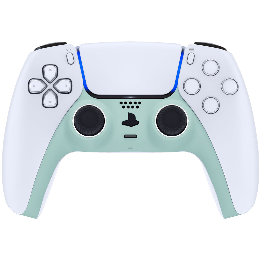 eXtremeRate Replacement Decorative Trim Shell with Accent Rings Compatible with PS5 Controller BDM-010/020/030/040/050 - Light Cyan eXtremeRate